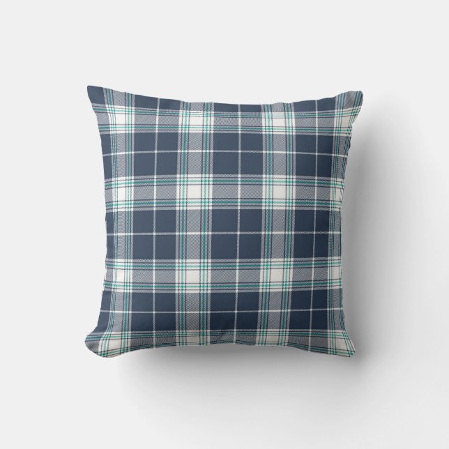 Coussin Motif bleu vert Tartan Plaid (Recto)