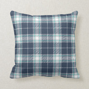 Coussin Motif bleu vert Tartan Plaid
