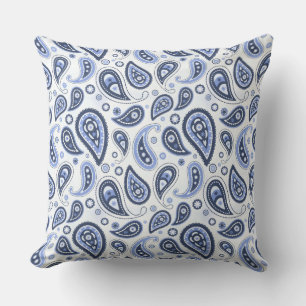 Coussin Motif Blue Paisley