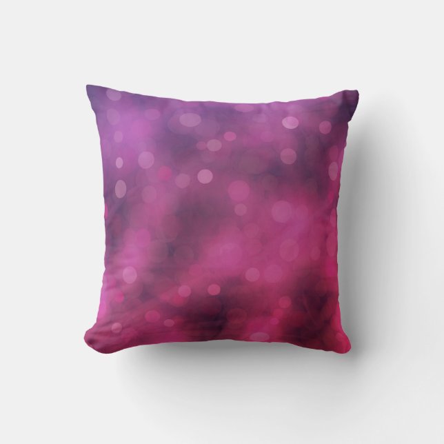 Coussin Motif Bokeh rose et violet (Recto)