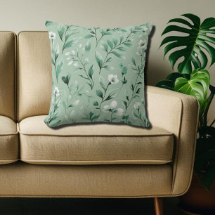 Coussin Motif botanique dans des verts subtils