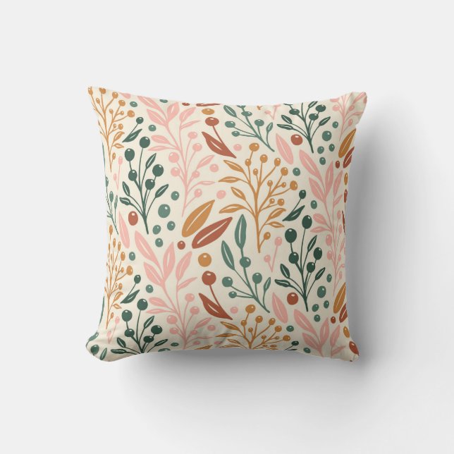 Coussin Motif botanique d'automne (Recto)