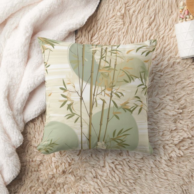 Coussin Motif botanique de la forêt de bambou Zen (3) (Couverture)