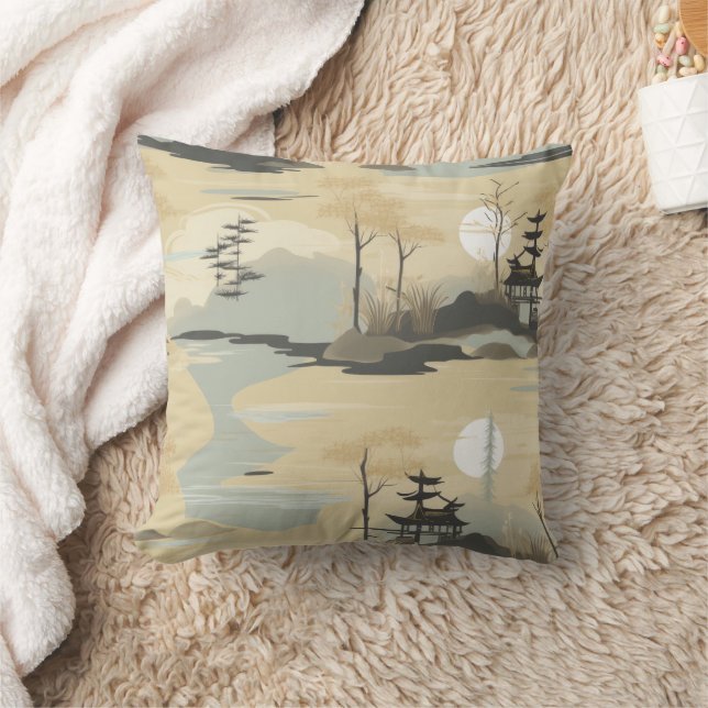Coussin Motif botanique de la forêt de bambou Zen (4) (Couverture)