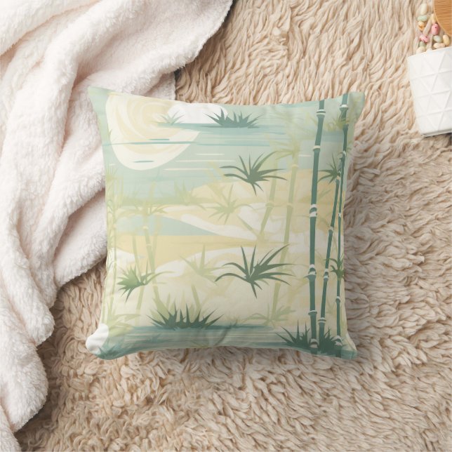 Coussin Motif botanique de la forêt de bambou Zen (5) (Couverture)