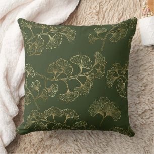 Coussin Motif botanique de la ligne d'or