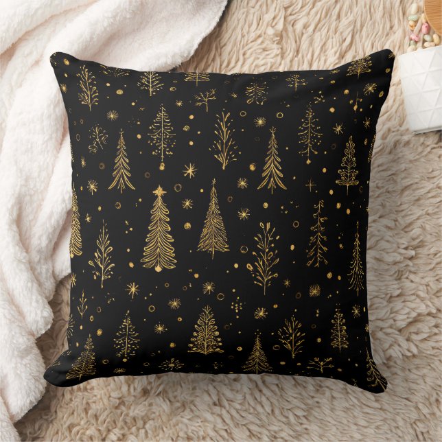 Coussin Motif botanique de Noël d'automne doré (2) (Couverture)