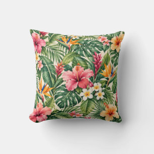 Coussin Motif botanique d'hibiscus tropical