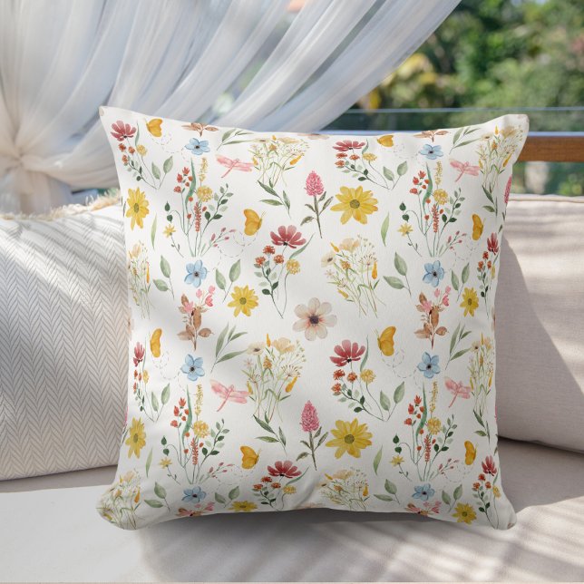 Coussin Motif botanique fleuri coloré (Créateur téléchargé)