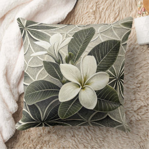 Coussin Motif botanique floral bleu vintage (8)