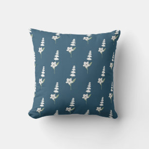 Coussin Motif botanique floral de la Marine