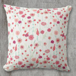 Coussin Motif botanique floral rose<br><div class="desc">Motif bohème moderne bohème bohème bohème bohème bohème bohème bohème bohème motif floral. Joli boho lâche peinture florale rose sur un arrière - plan blanc. Art original de Nic Squirrell.</div>