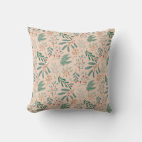 Motif botanique hivernal crème