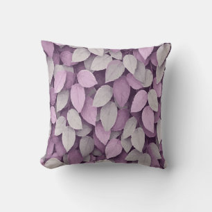 Coussin Motif botanique moderne à feuilles violettes et bl