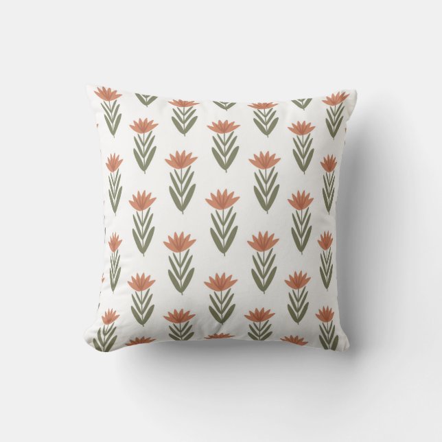 Coussin motif botanique sans couture avec des fleurs  (Recto)