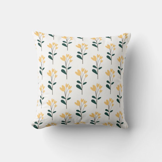 Coussin motif botanique sans couture avec des fleurs en ja (Recto)
