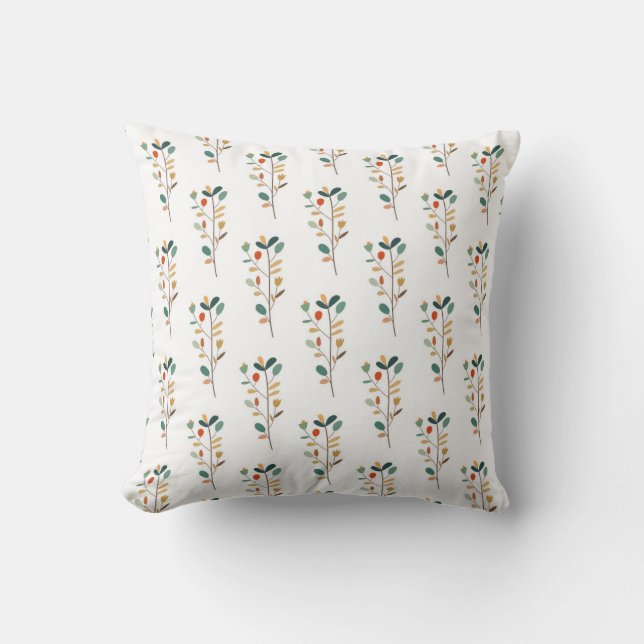 Coussin motif botanique sans couture avec fleur pastel mig (Recto)