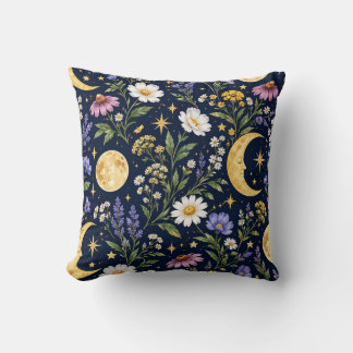 Coussin Motif botanique sans couture de Lune Céleste & Fle