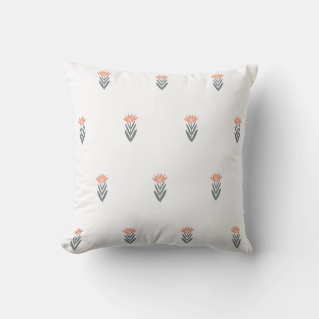 Coussin motif botanique simple et sans couture avec des fl (Recto)
