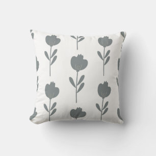 Coussin motif botanique simple et transparent avec des fle