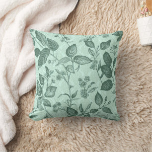 Coussin Motif botanique vert