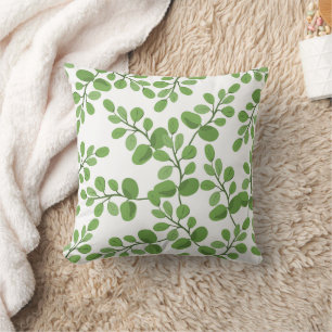 Coussin Motif botanique vert de printemps moderne Feuilles