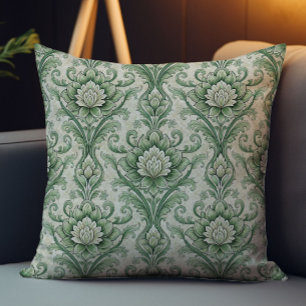 Coussin Motif botanique vert vintage
