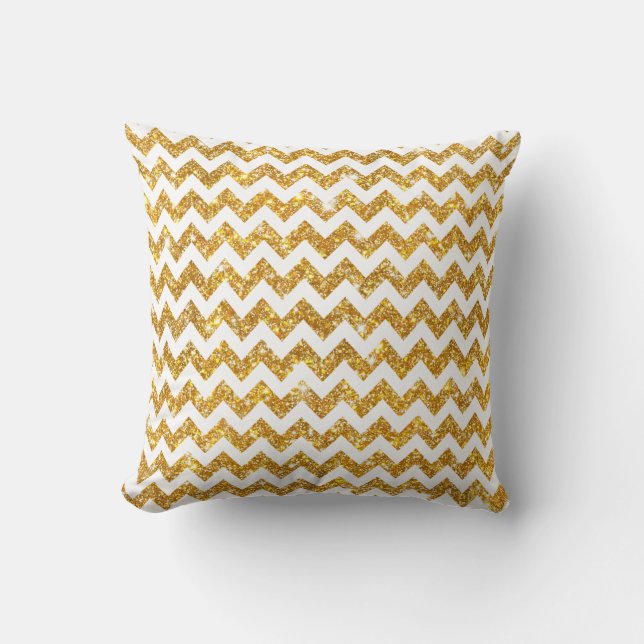 Coussin Motif brillant de Chevron de parties scintillantes (Recto)