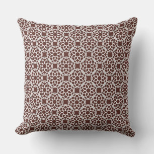 Coussin Motif Brown blanc géométrique châtaigner sans cout