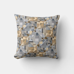 Coussin Motif Brown/bleu tendance