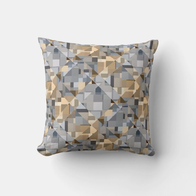 Coussin Motif Brown/bleu tendance (Recto)