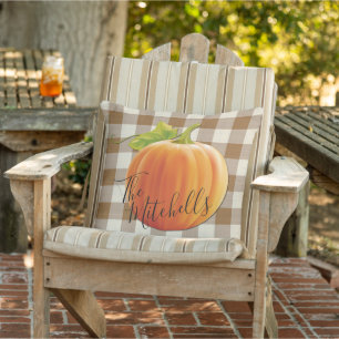 Coussin Motif Brown de café d'automne Citrouille personnal