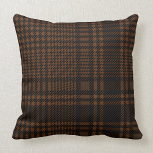 Coussin Motif Brown de Houndstooth de la vérification du