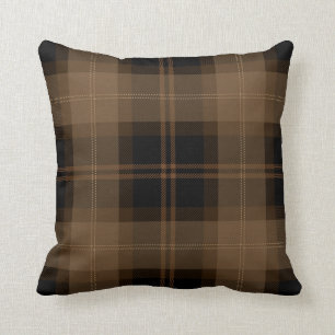Coussin Motif Brown de Tartan noir