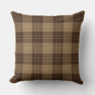 Coussin Motif Brown écossais Tartan Plaid