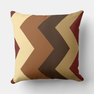 Coussin Motif Brown et rouge chevron