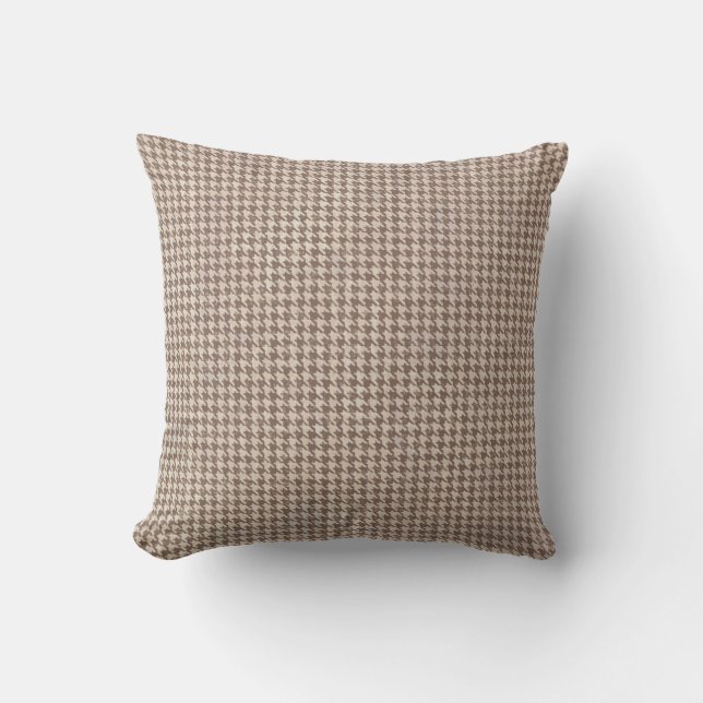 Coussin Motif Brown Houndstooth (Recto)