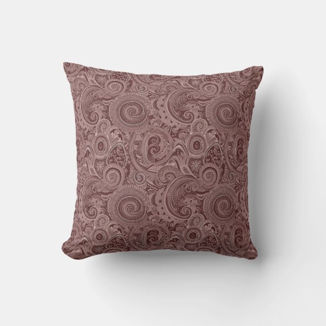 Coussin Motif Brown Paisley (Recto)