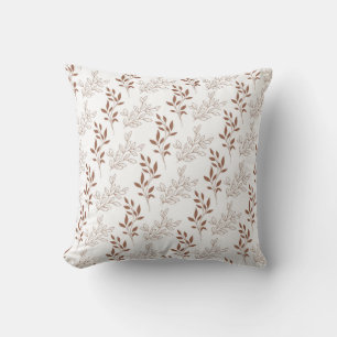 Coussin Motif Brown rouge rétro Vintage feuille