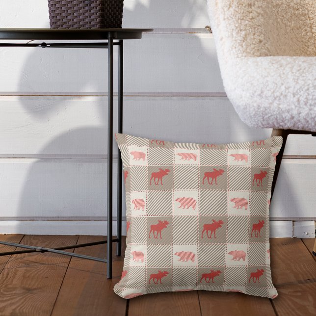 Coussin Motif Cabine de l'ours de Tan Rouge (Créateur téléchargé)