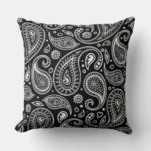 Coussin Motif cachemire noir et blanc
