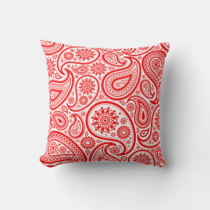 Coussin Motif cachemire vintage rouge et blanc de Noël