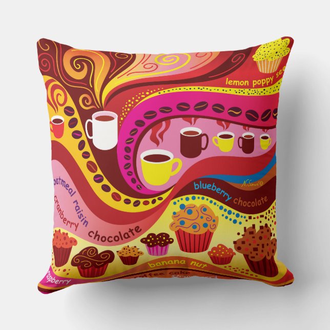 Coussin Motif Café et Muffins (Verso)