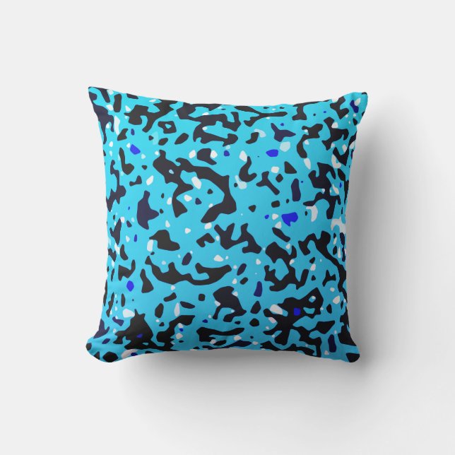 Coussin Motif Camo bleu (Recto)