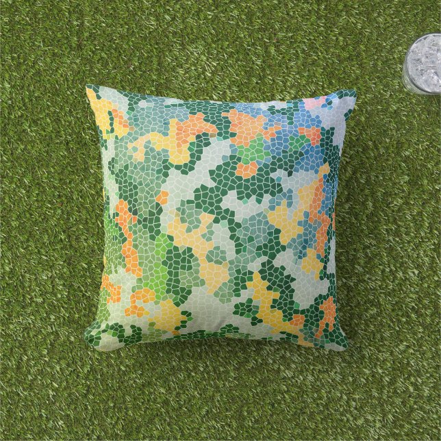 Coussin Motif Camo en verre coloré clair (Herbe)
