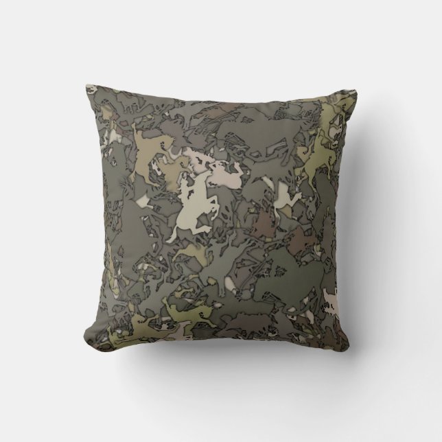 Coussin Motif Camouflage Cowboy (Recto)