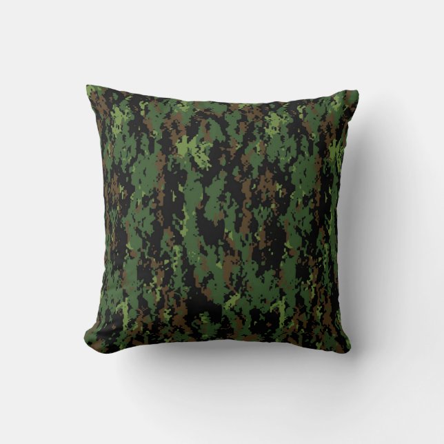 Coussin Motif Camouflage de la jungle numérique (Recto)