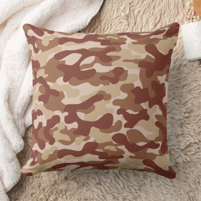 Coussin Motif camouflage désert beige et marron (Couverture)