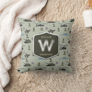 Coussin Motif camouflage vert de l'armée militaire