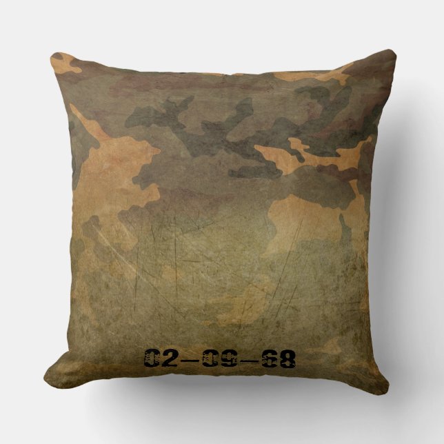 Coussin Motif camouflage vert vintage V2.0 (Recto)